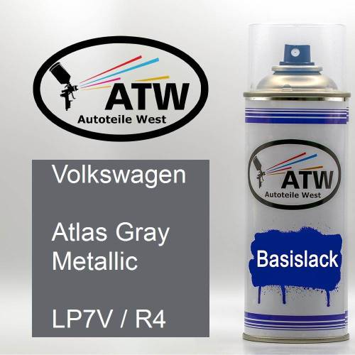 Volkswagen, Atlas Gray Metallic, LP7V / R4: 400ml Sprühdose, von ATW Autoteile West.